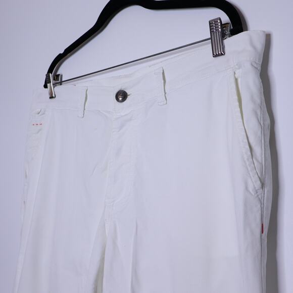 ISAIA Napoli Straight Jean White Mid Rise Cotton Stretch Casual Men's 54 / US 38 - Picture 3 of 12